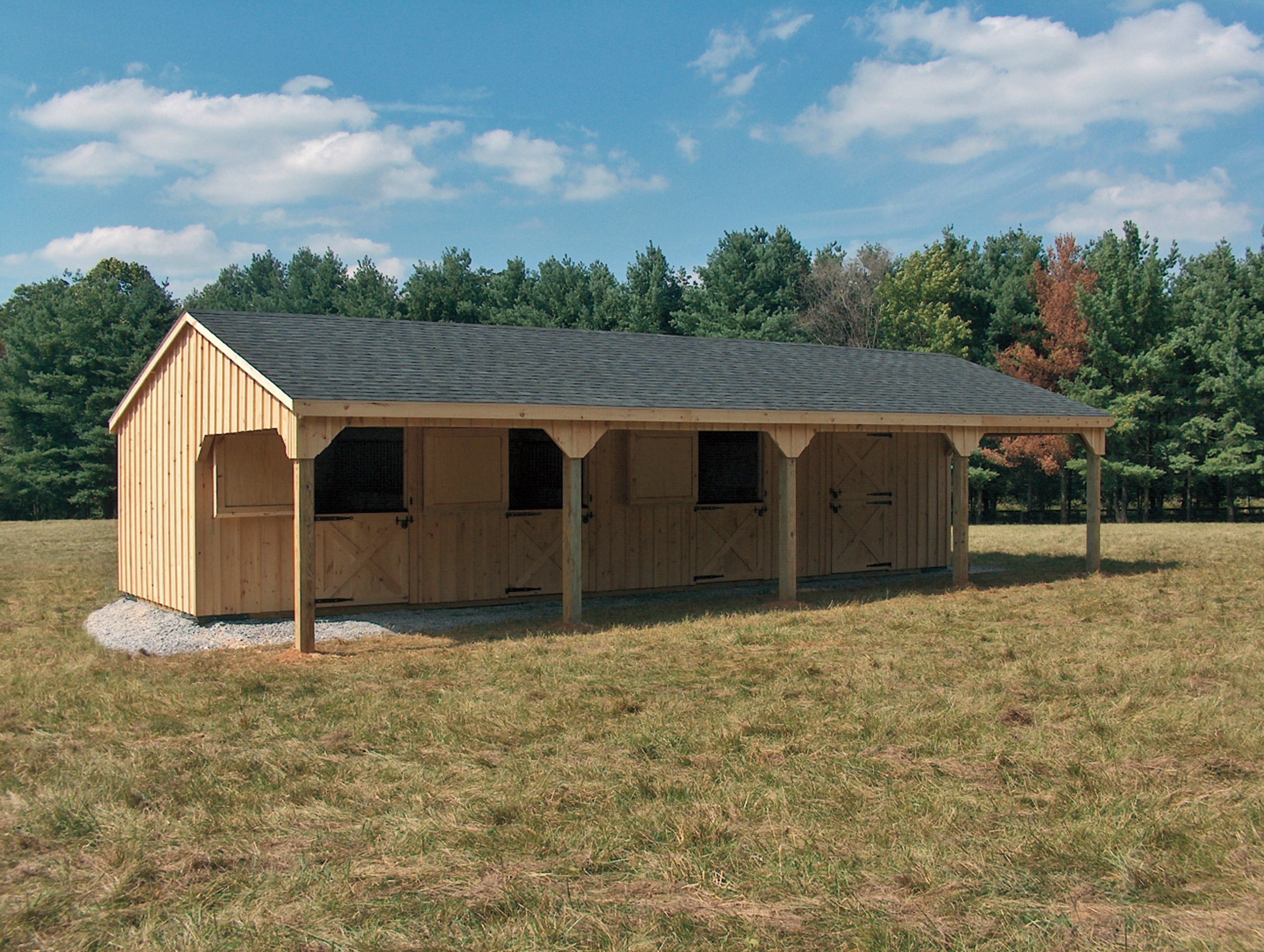 Run-In Horse Shed